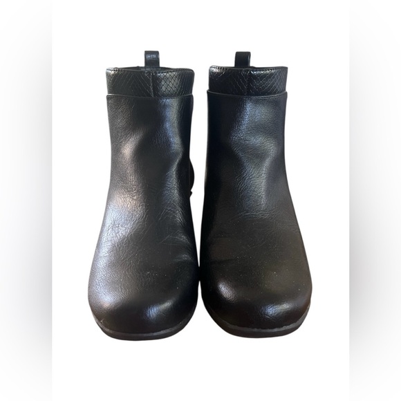 Classic Black Ankle Boots with Buckle Detail - Picture 2 of 9